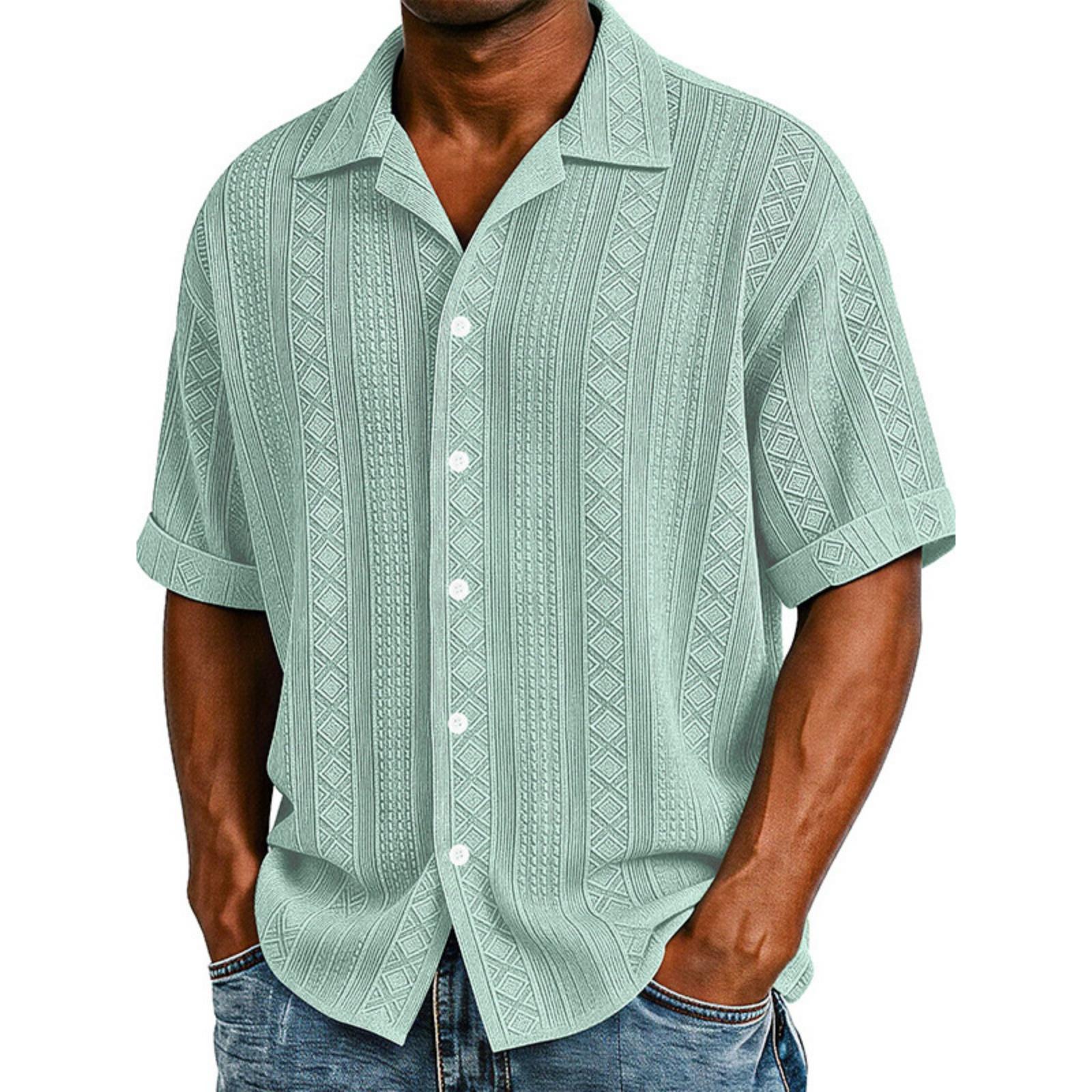 Men s Casual Stylish Textured Short-sleeved Shirt - Men s Loose-fitting Casual Lightweight Breathable Beach And Vacation Top M
Men s Casual Stylish Textured Short-sleeved Shirt - Men s Loose-fitting Casual Lightweight Breathable Beach And Vacation Top M