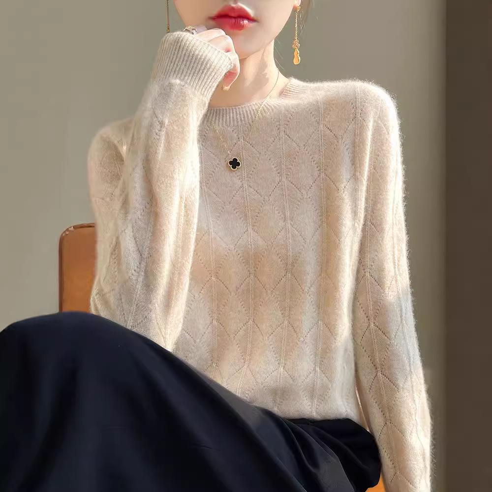 Women s 100% Wool Round Neck Slim Fit Knit Hollow Out Pullover Sweater for Autumn/Winter 2XL (fits 135-150 jin)
Women s 100% Wool Round Neck Slim Fit Knit Hollow Out Pullover Sweater for Autumn/Winter 2XL (fits 135-150 jin)