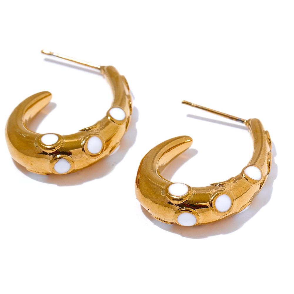 Yhpup Stainless Steel Colorful White Enamel Cast Earrings Waterproof Non-allergic Trendy Statement Jewelry Bijoux
Yhpup Stainless Steel Colorful White Enamel Cast Earrings Waterproof Non-allergic Trendy Statement Jewelry Bijoux