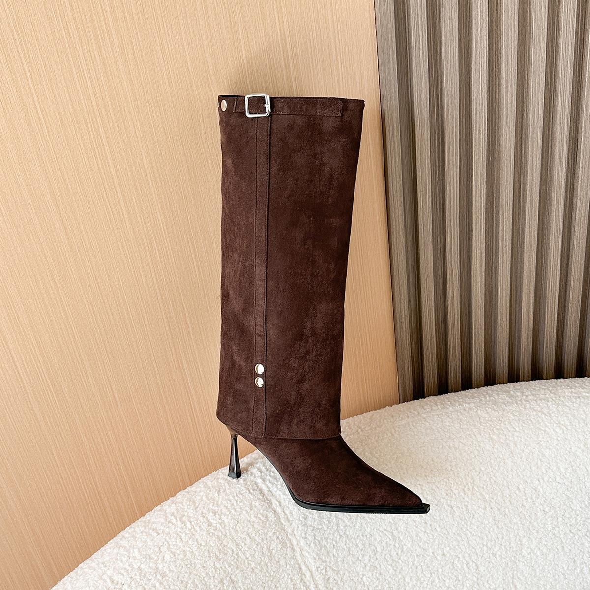 6900-3 Прямые женские сапоги с острым носком, с широким голенищем, с металлической пряжкой, средней длины, сапоги-трубы большого размера, на толстом каблуке, wo 40 коричневый
6900-3 Прямые женские сапоги с острым носком, с широким голенищем, с металлической пряжкой, средней длины, сапоги-трубы большого размера, на толстом каблуке, wo 40 коричневый