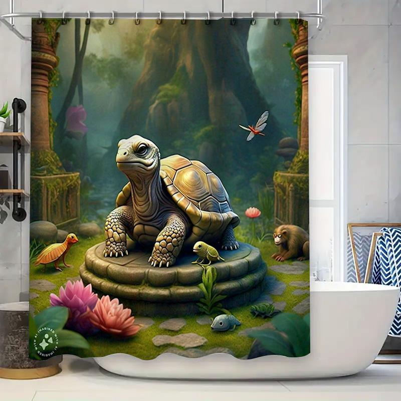 Fantasy Turtle Shower Curtain, Waterproof Wall Hanging Decoration For Bathrooms Dragonfly Lotus Flower Print, 180X245Cm W60H190(CM)-1 Pcs
Fantasy Turtle Shower Curtain, Waterproof Wall Hanging Decoration For Bathrooms Dragonfly Lotus Flower Print, 180X245Cm W60H190(CM)-1 Pcs