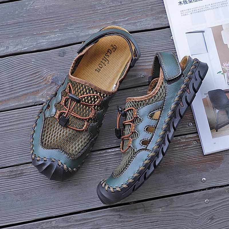 Мужские сандалии из натуральной кожи Сандалии с закрытым носком Сшитые вручную летние мужские сандалии Дышащие мужские пляжные сандалии для отдыха на открытом воздухе 42 зелёный
Мужские сандалии из натуральной кожи Сандалии с закрытым носком Сшитые вручную летние мужские сандалии Дышащие мужские пляжные сандалии для отдыха на открытом воздухе 42 зелёный