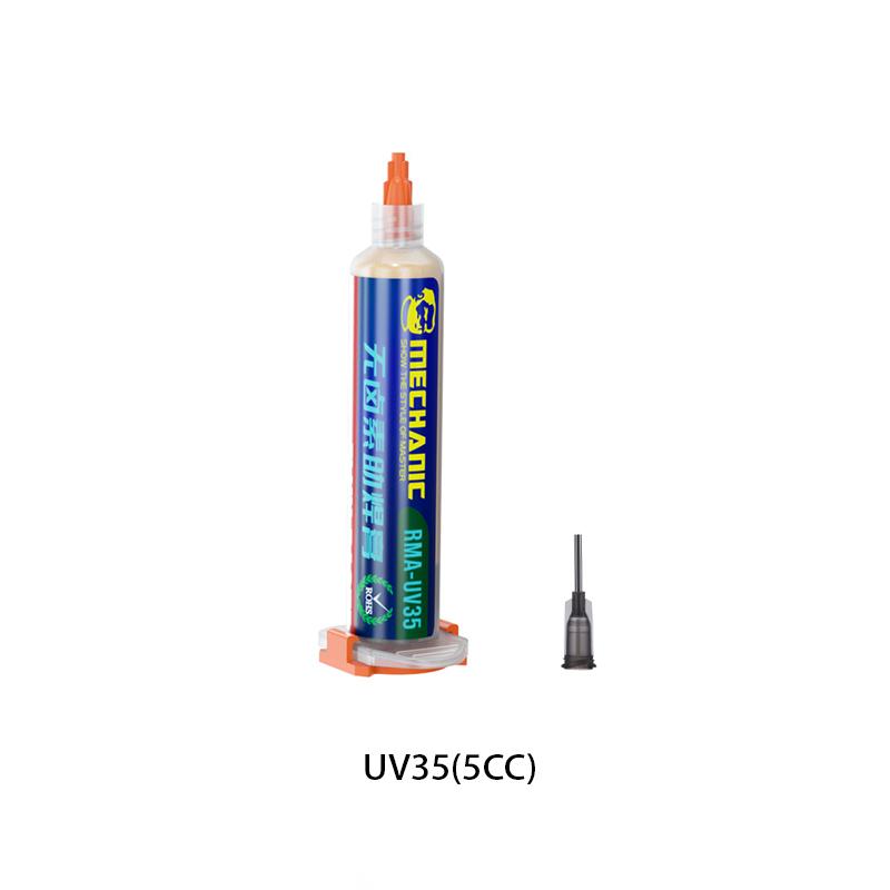 MECHANIC LEAD-Free Solder Paste UV10/UV11/UV35/UV50/UV80 No-Clean Welding Fluxes for Mobile Phone PCB Chip BGA Repair Tools UV35 5CC
MECHANIC LEAD-Free Solder Paste UV10/UV11/UV35/UV50/UV80 No-Clean Welding Fluxes for Mobile Phone PCB Chip BGA Repair Tools UV35 5CC