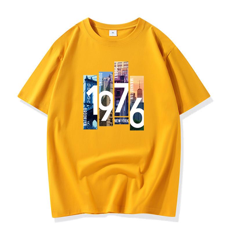 Мужская футболка с короткими рукавами из чистого хлопка 1976 года, S-6XL 6XL жёлтый
Мужская футболка с короткими рукавами из чистого хлопка 1976 года, S-6XL 6XL жёлтый