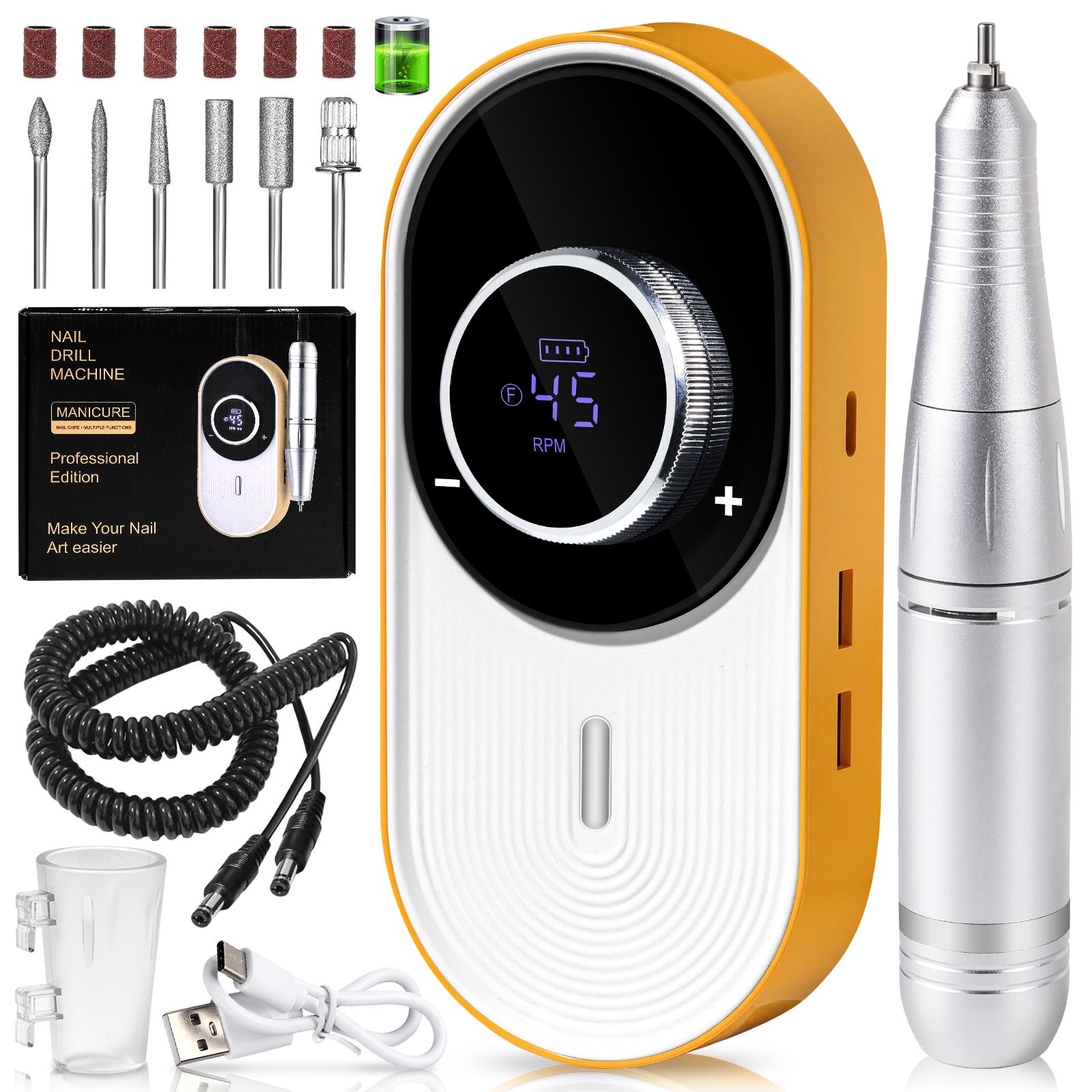 45000RPM Electric Nail File Professional Rechargeable Manicure Low Noise Electric Nail Drill for Nail Gel Polish Remove Grinding помаранчевий
45000RPM Electric Nail File Professional Rechargeable Manicure Low Noise Electric Nail Drill for Nail Gel Polish Remove Grinding помаранчевий