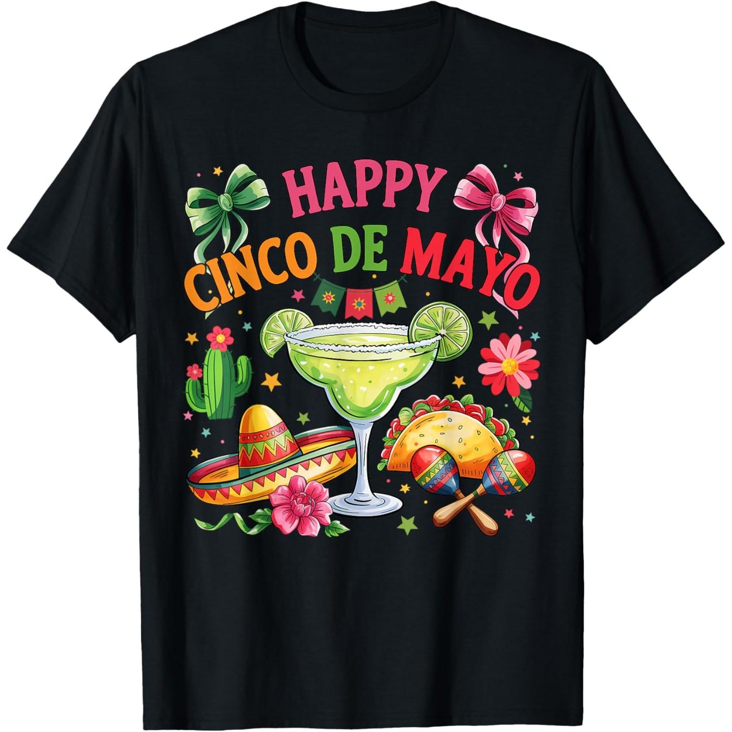 Happy Cinco de Mayo Margarita Taco Sombrero Graphic TShirt Casual Short Sleeve Crewneck Tee 4XL
Happy Cinco de Mayo Margarita Taco Sombrero Graphic TShirt Casual Short Sleeve Crewneck Tee 4XL