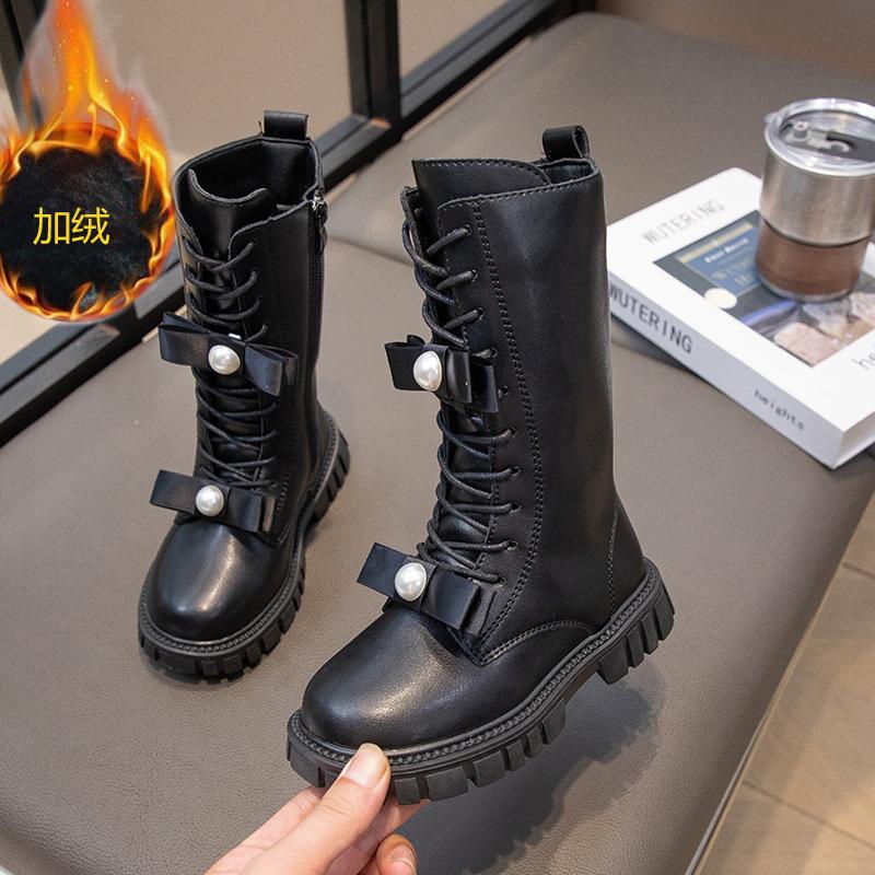 Autumn Girls Long Leather Boots Soft Soled Kids Princess Boots Bowknot Non-slip Outdoor Plush Warm Children Boots 37 чорний
Autumn Girls Long Leather Boots Soft Soled Kids Princess Boots Bowknot Non-slip Outdoor Plush Warm Children Boots 37 чорний