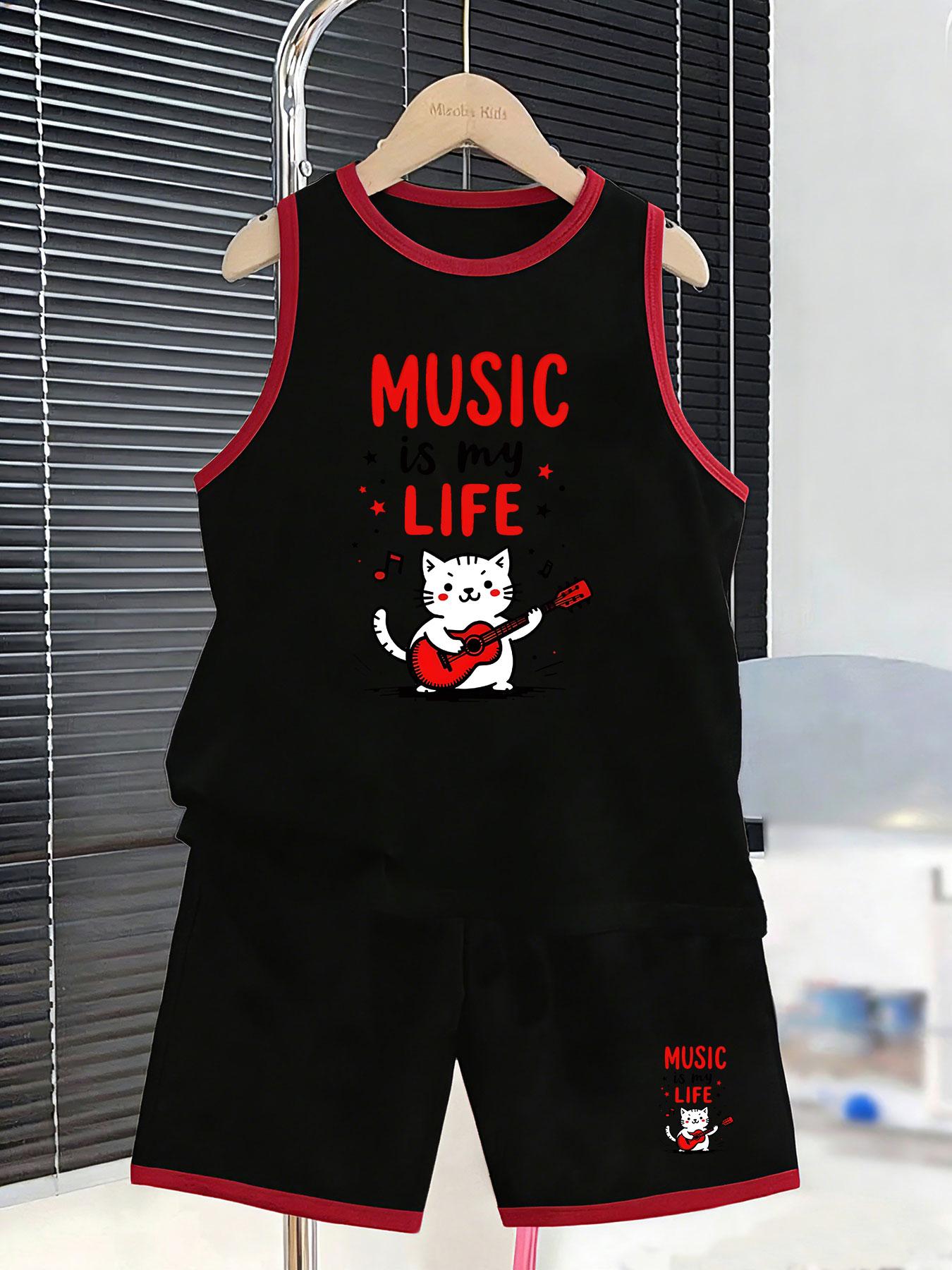 Boys lovely music cat printed short set. Playful cartoon design, stretch breathable fabric for loungewear and daily casual wear. 7Y чорний
Boys lovely music cat printed short set. Playful cartoon design, stretch breathable fabric for loungewear and daily casual wear. 7Y чорний