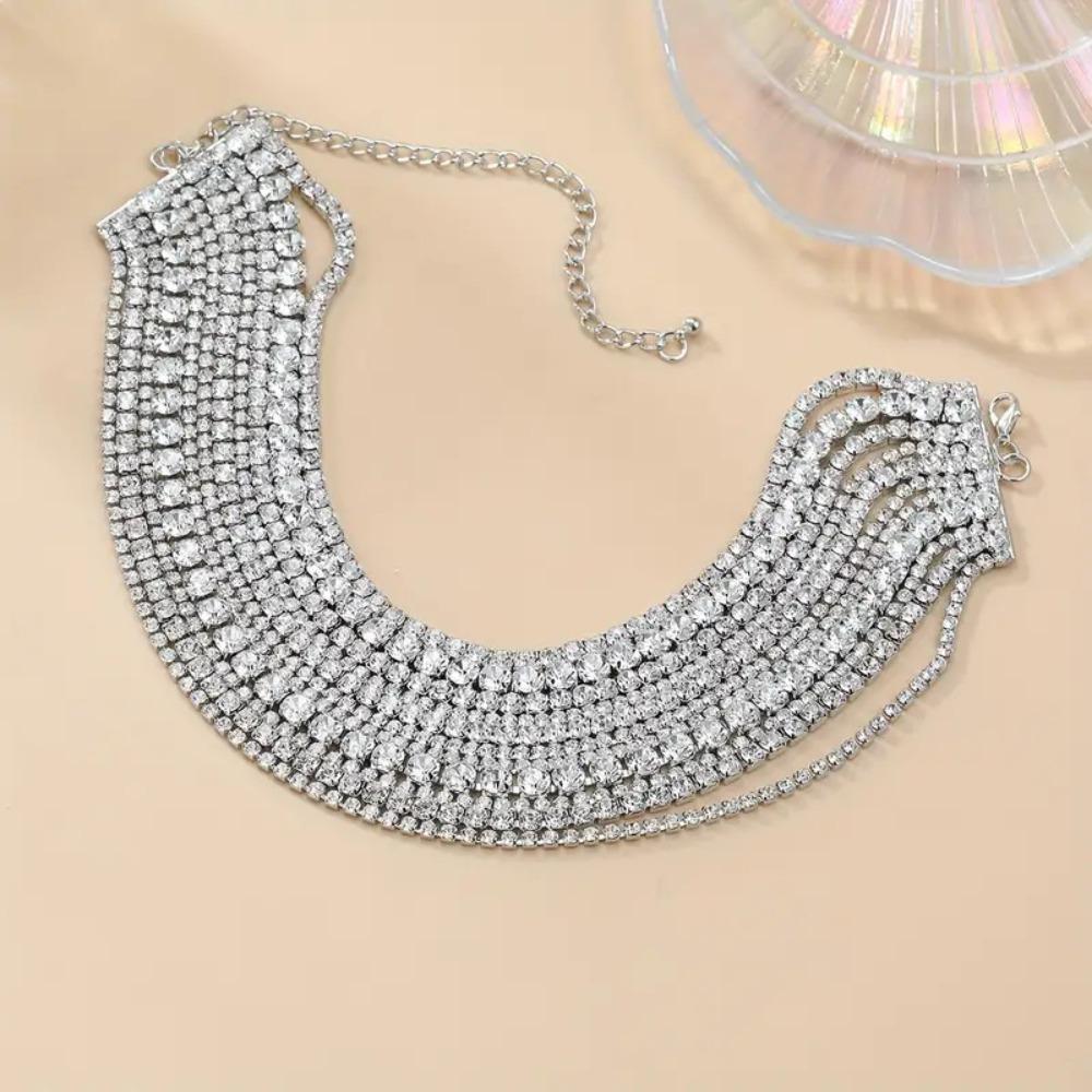 Luxury Multilayers Rhinestone Necklaces Gift INS Style Crystal Rhinestone Chokers Party One Size срібний
Luxury Multilayers Rhinestone Necklaces Gift INS Style Crystal Rhinestone Chokers Party One Size срібний
