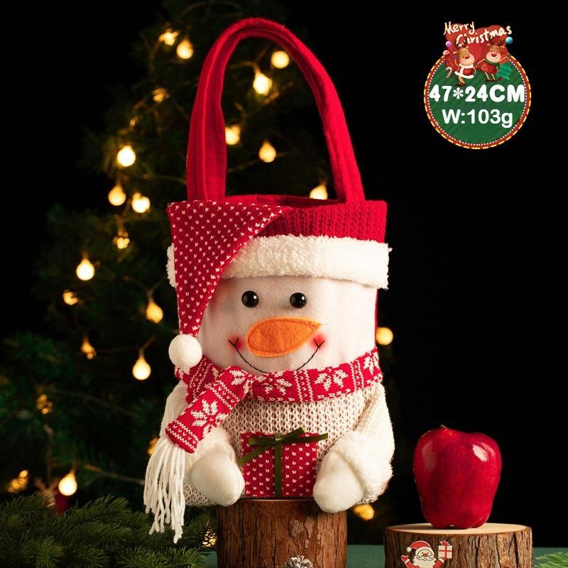 Фестиваль Красный Санта-Клаус Рождественский Подарочный Мешок Рождественский Яблочный Мешок Праздничная Упаковка Конфет Подарочная Коробка с Оленем и Лосями Ручное Рождественское Украшение