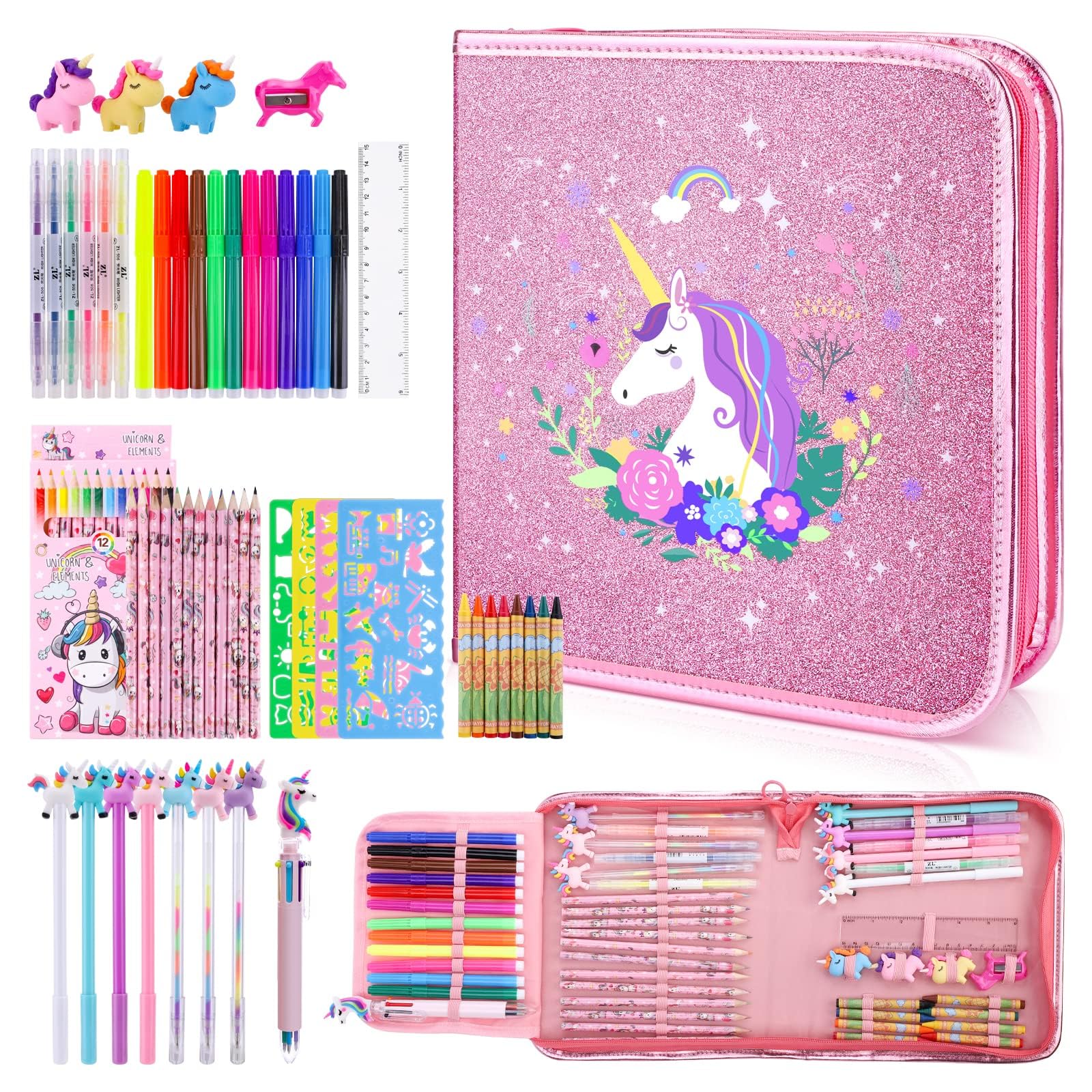 QearFunXD 56PCS Drawing Coloring Book Fruit Scented Marker Art Coloring Drawing Unicorn Pencil Art Supplies Kit for Stationery Colored Best Birthday
QearFunXD 56PCS Drawing Coloring Book Fruit Scented Marker Art Coloring Drawing Unicorn Pencil Art Supplies Kit for Stationery Colored Best Birthday
