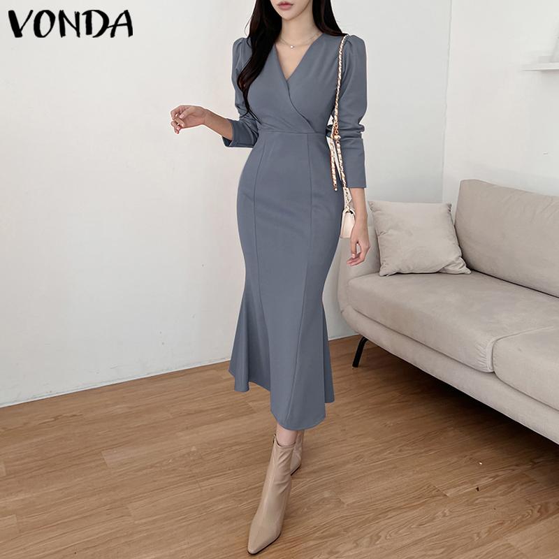 VONDA Весеннее женское платье с V-образным вырезом и длинными рукавами на талии
VONDA Весеннее женское платье с V-образным вырезом и длинными рукавами на талии