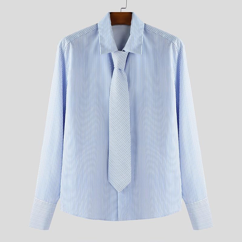 INCERUN Мужские рубашки с длинным рукавом на завязках, в полоску, в стиле кэжуал, с перекрученной спиной 5XL синий
INCERUN Мужские рубашки с длинным рукавом на завязках, в полоску, в стиле кэжуал, с перекрученной спиной 5XL синий