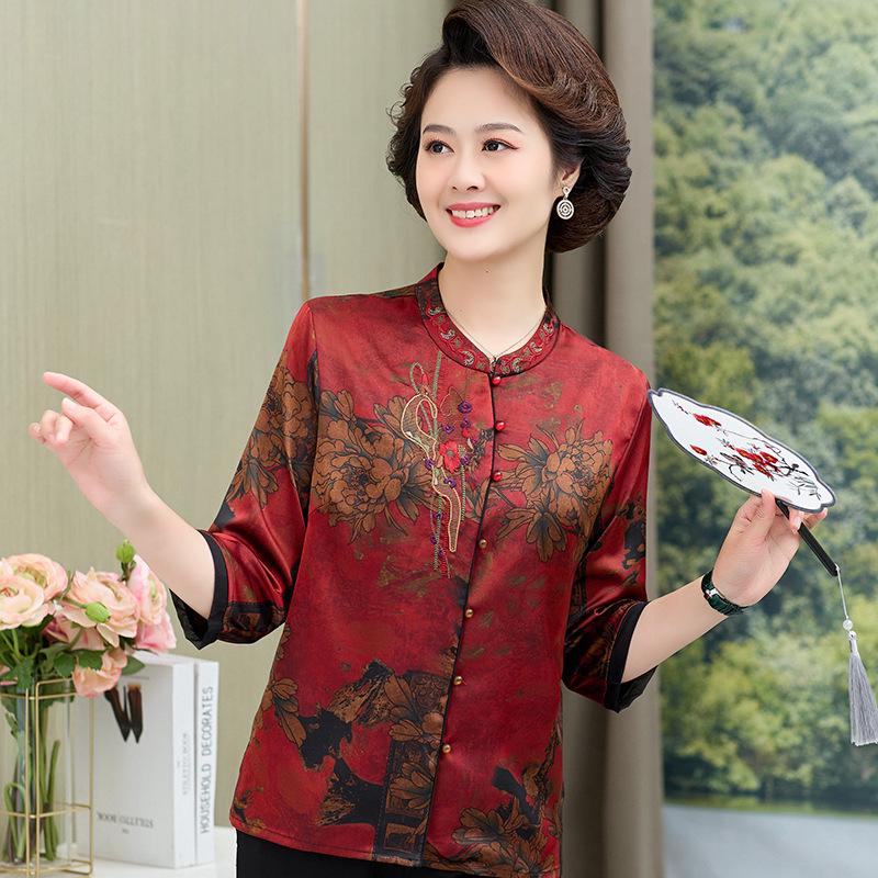 Mom s Stylish Seven-Sleeve Xiangyun Silk Shirt - Perfect for Middle-Aged & Elderly during Spring & Summer 3XL (120-135 jin) червоний
Mom s Stylish Seven-Sleeve Xiangyun Silk Shirt - Perfect for Middle-Aged & Elderly during Spring & Summer 3XL (120-135 jin) червоний