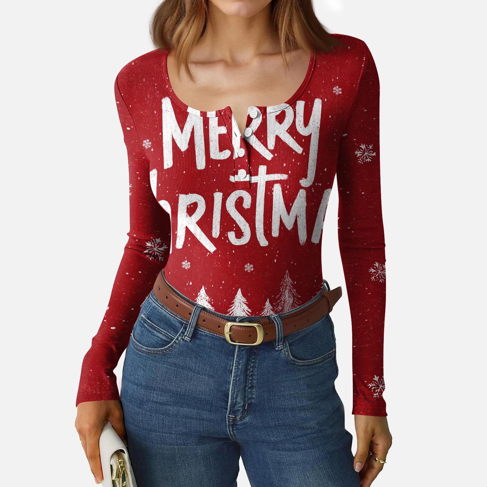 Женский повседневный модный топ с длинными рукавами на пуговицах и рождественским принтом XXL красный
Женский повседневный модный топ с длинными рукавами на пуговицах и рождественским принтом XXL красный