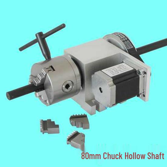 Fourth Axis CNC Engraving Machine: 80 Three-Jaw Chuck, Zero Backlash Rotary Indexing Head Dark Gray Protective Cover
Fourth Axis CNC Engraving Machine: 80 Three-Jaw Chuck, Zero Backlash Rotary Indexing Head Dark Gray Protective Cover