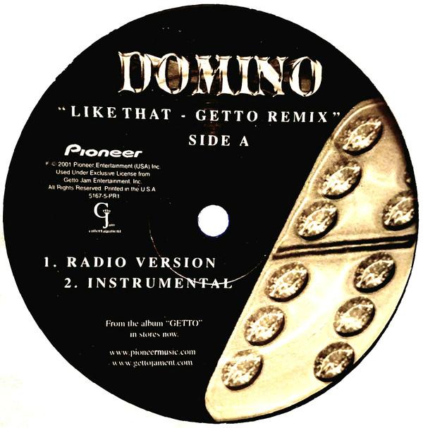 12inch Record DOMINO - Like That (Getto Remix) 51675PR1 Pioneer Enterta 2001 US Rap & Hip-Hop/R&B Used
12inch Record DOMINO - Like That (Getto Remix) 51675PR1 Pioneer Enterta 2001 US Rap & Hip-Hop/R&B Used