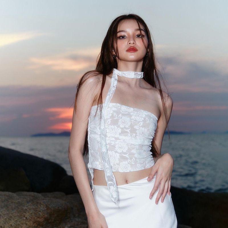 # Sisjuly# Fairy Floating Rose Crocheted Texture Easiest for Match Ribbon Halter Tube Top Female Slimming Small Sling White S
# Sisjuly# Fairy Floating Rose Crocheted Texture Easiest for Match Ribbon Halter Tube Top Female Slimming Small Sling White S