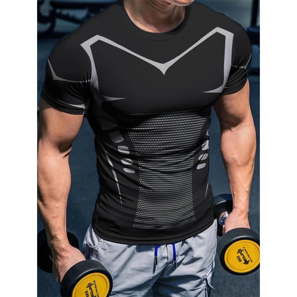 Daily Fitness Geometric Line Printed Men s Crew Neck Shirt Outdoor Casual Loose Men s T-shirt Urban Street Trend Short Sleeve S
Daily Fitness Geometric Line Printed Men s Crew Neck Shirt Outdoor Casual Loose Men s T-shirt Urban Street Trend Short Sleeve S