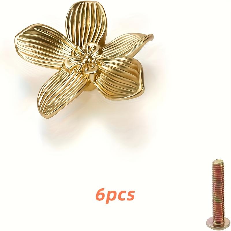 6 Pcs Elegant Golden Floral Cabinet Knobs High-Quality Zinc Alloy Comfortable Grip Easy Install - Ideal for Dressers Nightstands
6 Pcs Elegant Golden Floral Cabinet Knobs High-Quality Zinc Alloy Comfortable Grip Easy Install - Ideal for Dressers Nightstands
