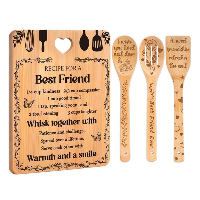 Bamboos Wood Chopping Board with Hanging Hole Carving Chopping Board Spatula Spoon Set Christmas Or Mother Day Present
Bamboos Wood Chopping Board with Hanging Hole Carving Chopping Board Spatula Spoon Set Christmas Or Mother Day Present
