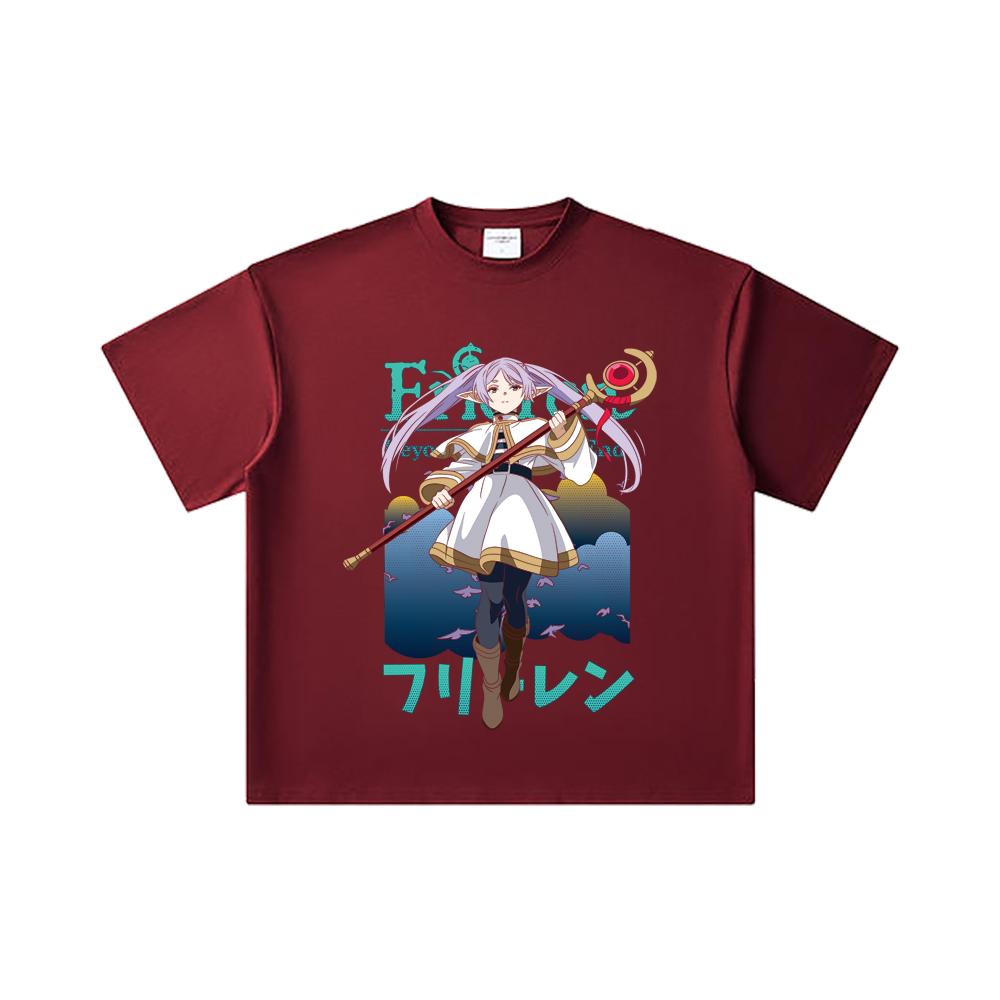 260 GSM Double Yarn 32 Count 100% Cotton Frieren V4 Print Unisex Heavy Cotton T Shirt 2XL вина червоного кольору
260 GSM Double Yarn 32 Count 100% Cotton Frieren V4 Print Unisex Heavy Cotton T Shirt 2XL вина червоного кольору