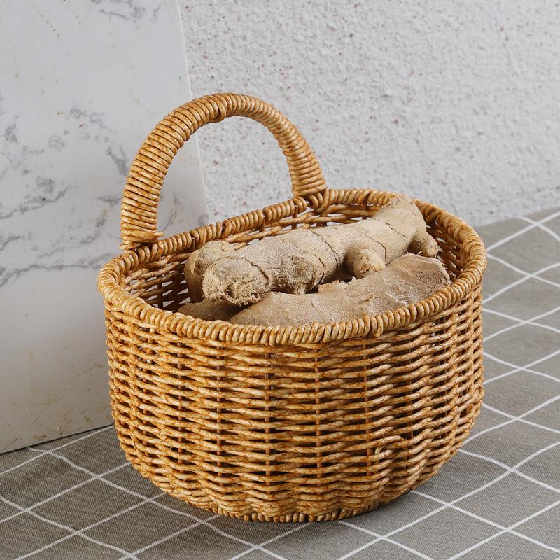 Imitation Rattan Woven Ginger And Garlic Egg Wall Hanging Storage Basket Bathroom Wall Hanging Basket
Imitation Rattan Woven Ginger And Garlic Egg Wall Hanging Storage Basket Bathroom Wall Hanging Basket