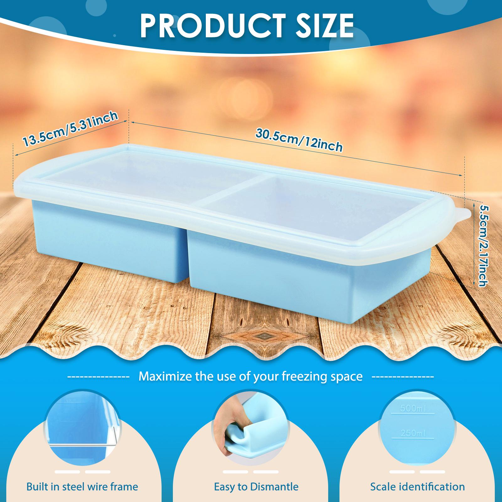 2/4/6 Grid Big Ice Tray Mold Silicone Freezer Tray with Lid Fridge Food Soup Storage Box Ice Tray Mold Ice Blocks Maker Model
2/4/6 Grid Big Ice Tray Mold Silicone Freezer Tray with Lid Fridge Food Soup Storage Box Ice Tray Mold Ice Blocks Maker Model