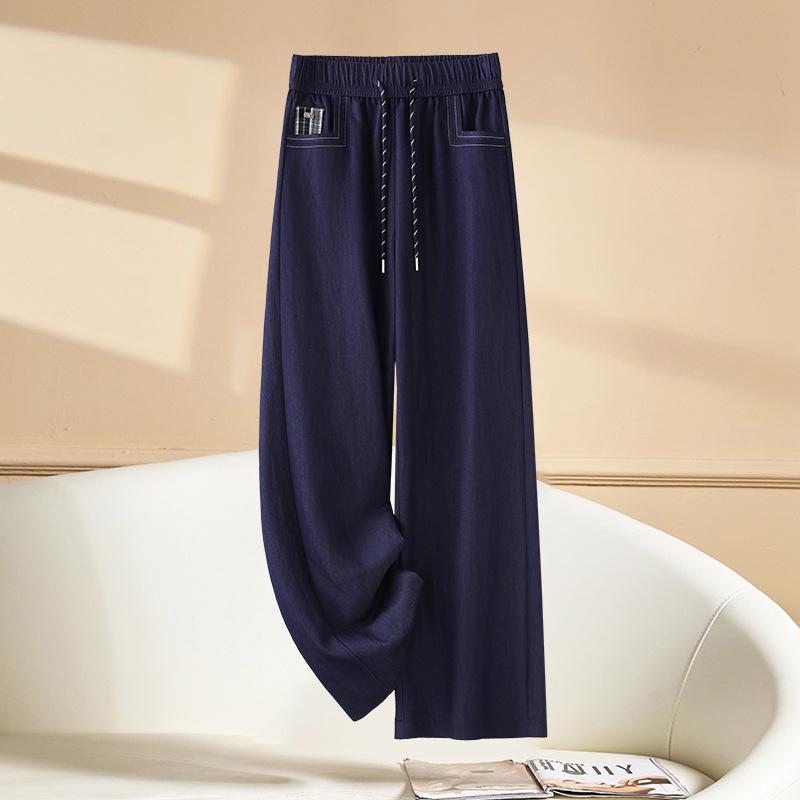 Женские брюки с эластичной талией, высокой посадкой, имитацией денима и широкими штанинами - Весна 2025, свободный дизайн с прямыми штанинами. M синий
Женские брюки с эластичной талией, высокой посадкой, имитацией денима и широкими штанинами - Весна 2025, свободный дизайн с прямыми штанинами. M синий