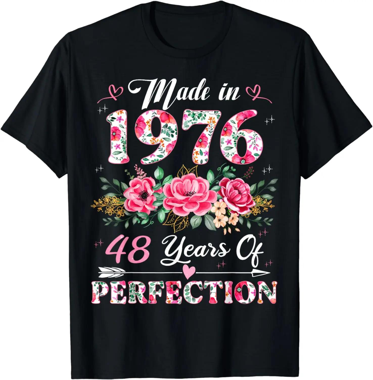 Funny Birthday Gifts 48 Year Old Made in 1976 Floral 48th Women Custom Printed T-Shirt Streetwear Graphic T Shirts 4XL
Funny Birthday Gifts 48 Year Old Made in 1976 Floral 48th Women Custom Printed T-Shirt Streetwear Graphic T Shirts 4XL