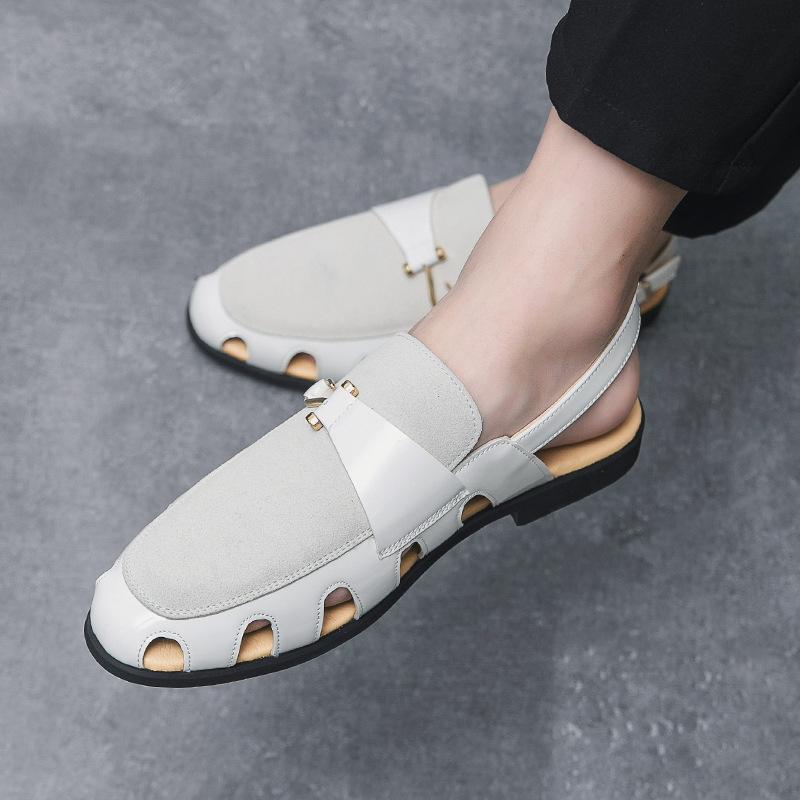Summer large size sandals men s fashion business casual bag head hole sandals breathable leather shoes men s casual empty shoes 38
Summer large size sandals men s fashion business casual bag head hole sandals breathable leather shoes men s casual empty shoes 38
