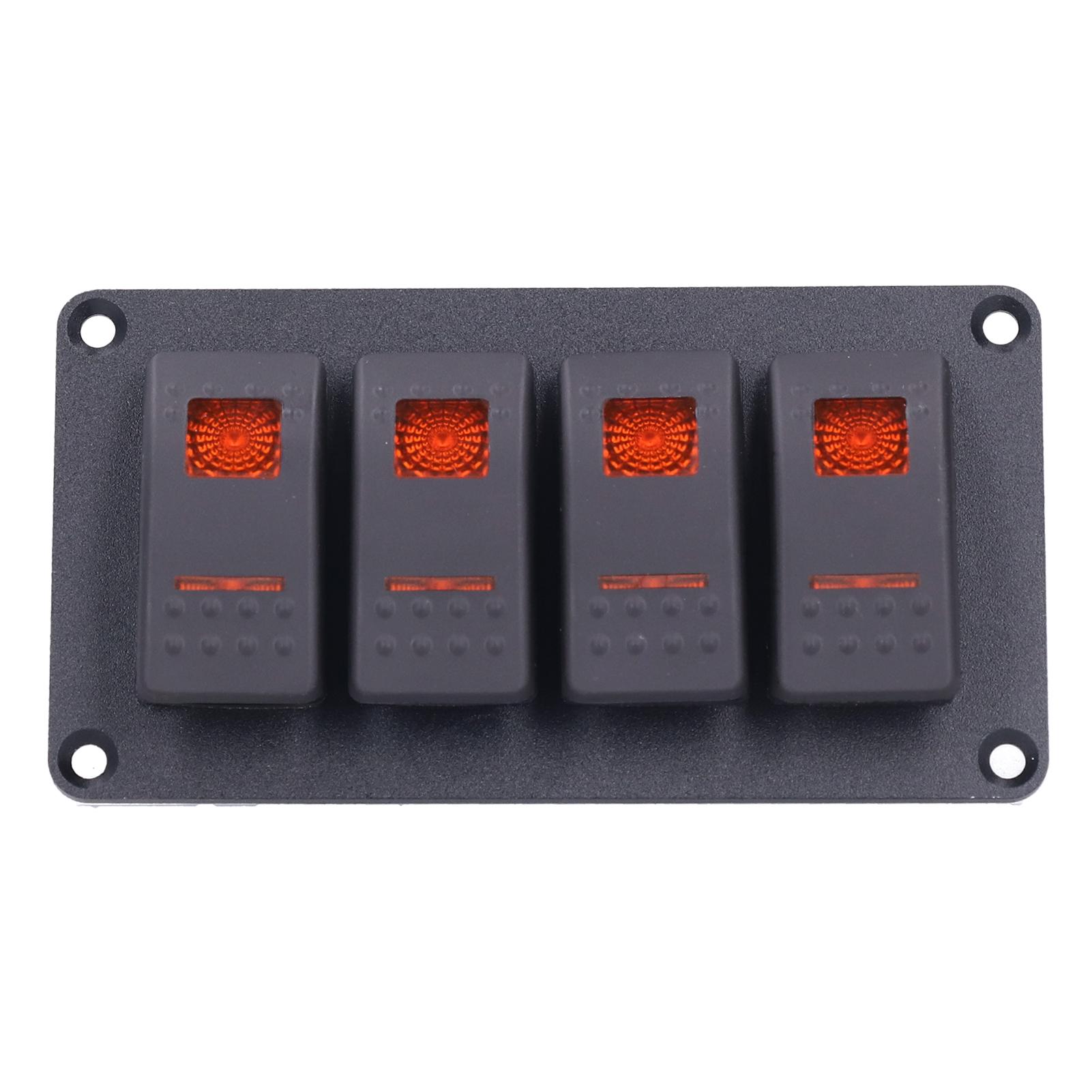 4 Gang Rocker Switch Panel LED Backlight 5‑Pin Overheat Protection for 12V 24V Vehicle Marine Yacht BoatOrange Light
4 Gang Rocker Switch Panel LED Backlight 5‑Pin Overheat Protection for 12V 24V Vehicle Marine Yacht BoatOrange Light