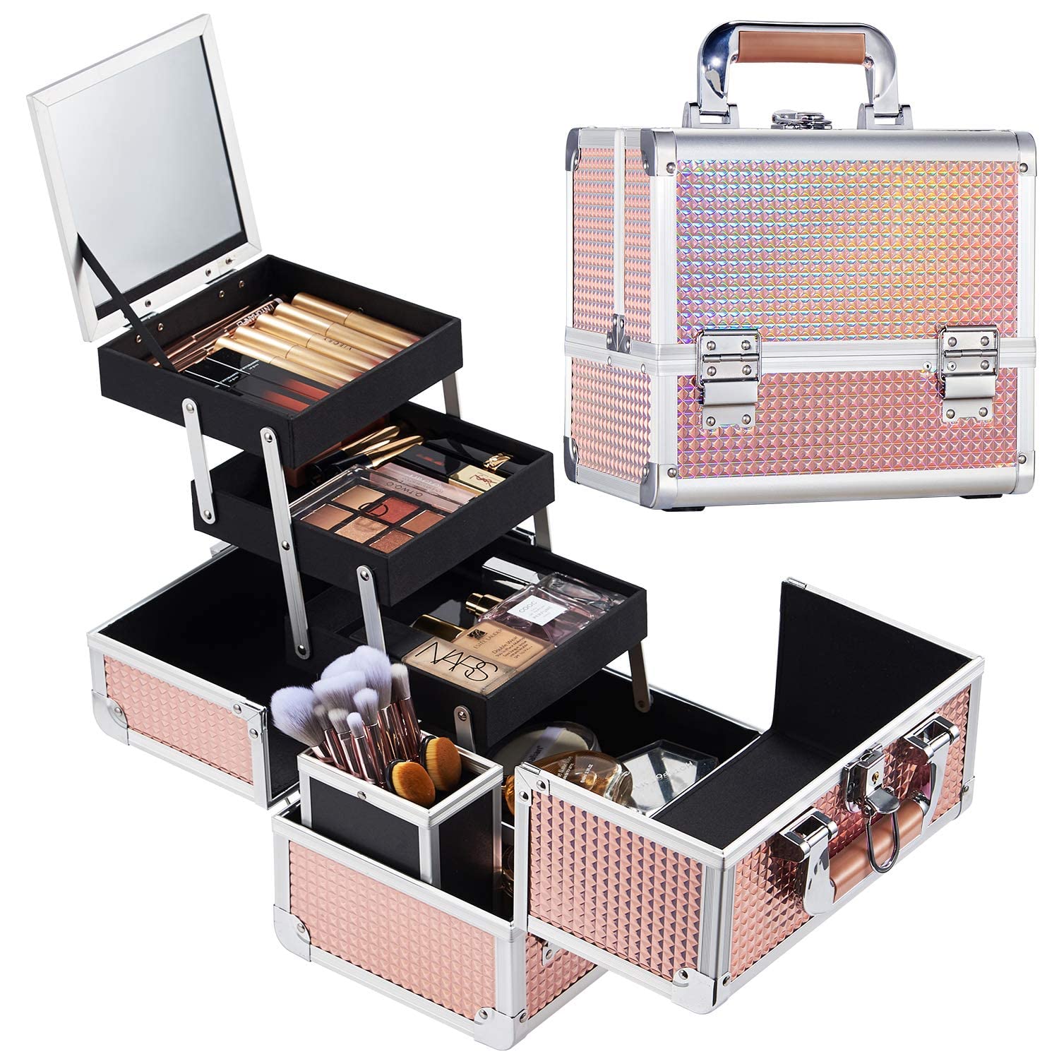 Hapilife Professional Makeup Большое косметическое косметическое зеркало для макияжа с замком для хранения, в комплекте коробка, емкость, хранение, инструменты, коробка,
Hapilife Professional Makeup Большое косметическое косметическое зеркало для макияжа с замком для хранения, в комплекте коробка, емкость, хранение, инструменты, коробка,