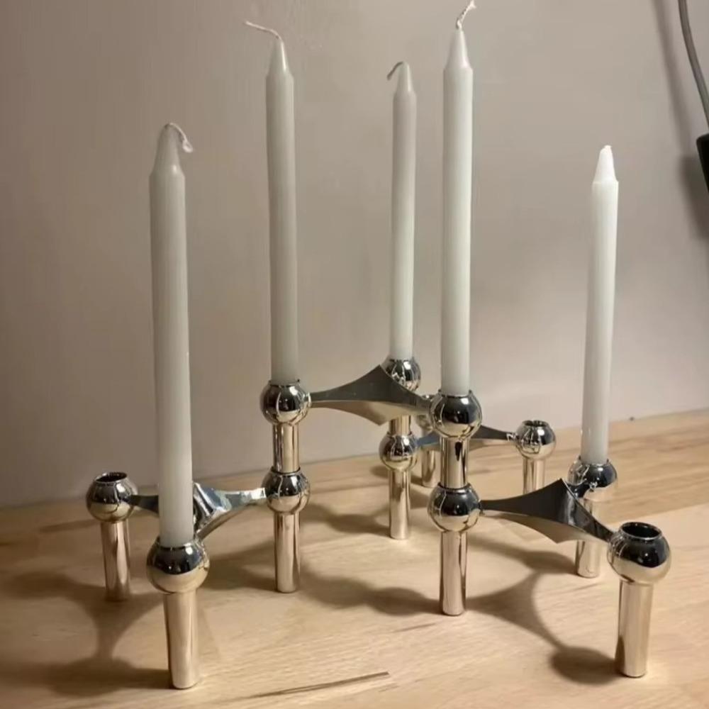 Nordic Candle Holder Metal Molecular Structure Triangle Candlestick Vintage Candle Stand Gift срібний
Nordic Candle Holder Metal Molecular Structure Triangle Candlestick Vintage Candle Stand Gift срібний