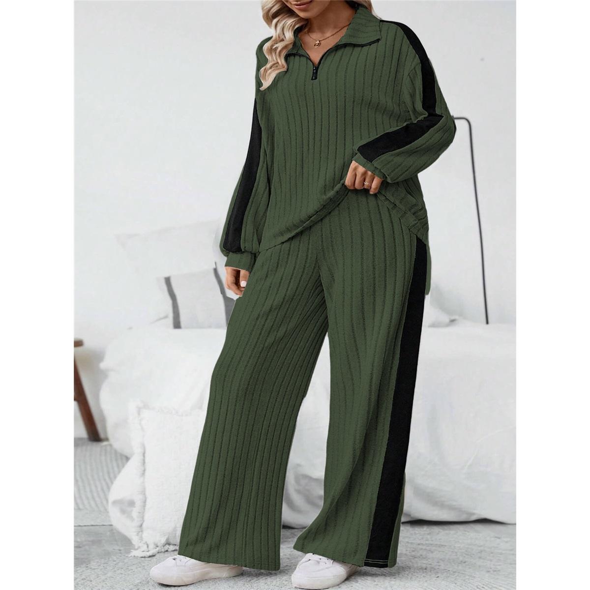 Женский повседневный комплект из двух предметов большого размера с широкими брюками и толстовкой высокого дизайна 4XL армия зеленый
Женский повседневный комплект из двух предметов большого размера с широкими брюками и толстовкой высокого дизайна 4XL армия зеленый