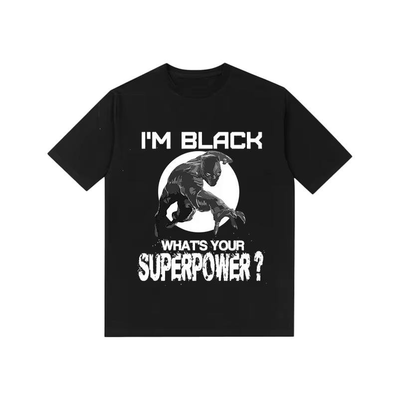 2026 new Black Panther Marvel TShirt Superpower Slogan Print Bold Statement Style Premium Cotton Loose Fit Top for Men Women S
2026 new Black Panther Marvel TShirt Superpower Slogan Print Bold Statement Style Premium Cotton Loose Fit Top for Men Women S