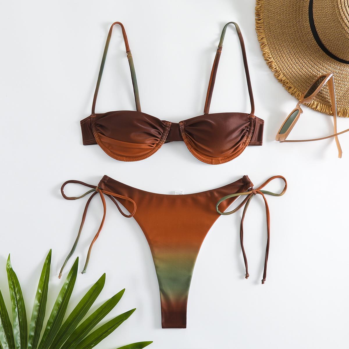 European & American Sexy Gradient Blue Three-Piece Bikini with Steel Support Small кавовий
European & American Sexy Gradient Blue Three-Piece Bikini with Steel Support Small кавовий