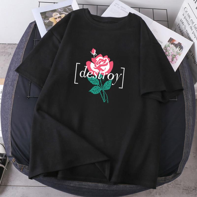 Female 2023 Summer Cotton Tops Tees The Rose Destroy Woman T-shirts Loose Short Sleeve Printing High Quality Casual Camisetas 3XL чорний
Female 2023 Summer Cotton Tops Tees The Rose Destroy Woman T-shirts Loose Short Sleeve Printing High Quality Casual Camisetas 3XL чорний