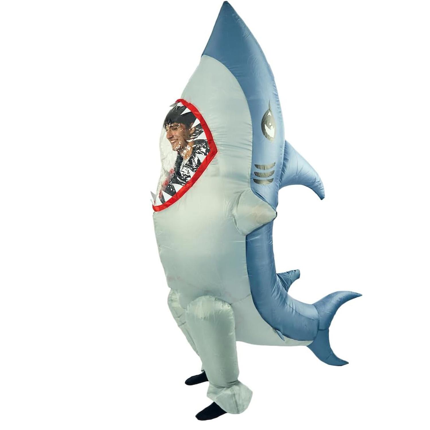 Upright shark inflatable costume, for adults 150-190cm синій
Upright shark inflatable costume, for adults 150-190cm синій