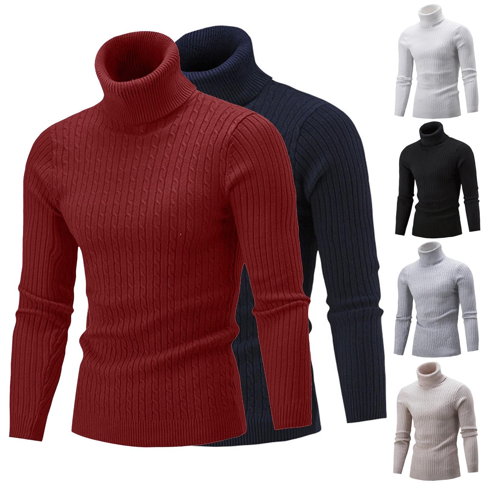 Мужские осенне-зимние повседневные однотонные пуловеры с длинными рукавами, свитера, топы 
Мужские осенне-зимние повседневные однотонные пуловеры с длинными рукавами, свитера, топы