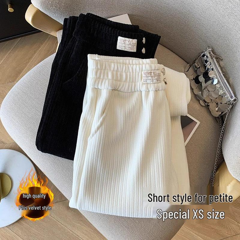 145XS Fleece-Lined High-Waisted Wide-Leg Pants for Petite, Slimming, Casual Autumn/Winter Wear L (111-120 lbs)
145XS Fleece-Lined High-Waisted Wide-Leg Pants for Petite, Slimming, Casual Autumn/Winter Wear L (111-120 lbs)
