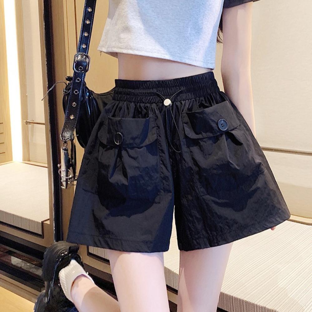Loose High Waist Shorts Drawstring Cargo Pants Simple Causal Shorts Women Female M чорний
Loose High Waist Shorts Drawstring Cargo Pants Simple Causal Shorts Women Female M чорний
