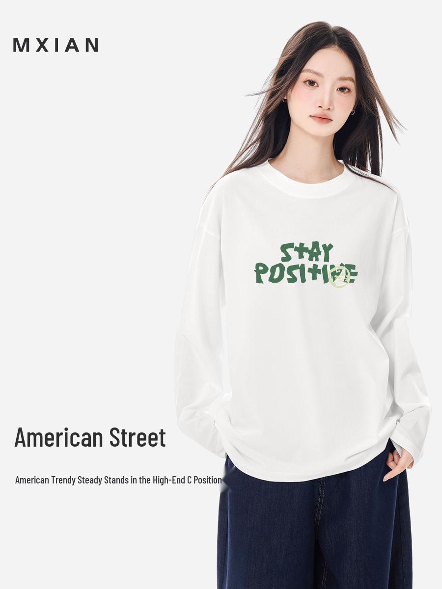 Hong Kong Style Women s Long Sleeve Versatile T-shirt – Casual, Loose, Trendy, Round Neck, and Printed Base Layer for Spring and Autumn. M (100-115 lbs)
Hong Kong Style Women s Long Sleeve Versatile T-shirt – Casual, Loose, Trendy, Round Neck, and Printed Base Layer for Spring and Autumn. M (100-115 lbs)