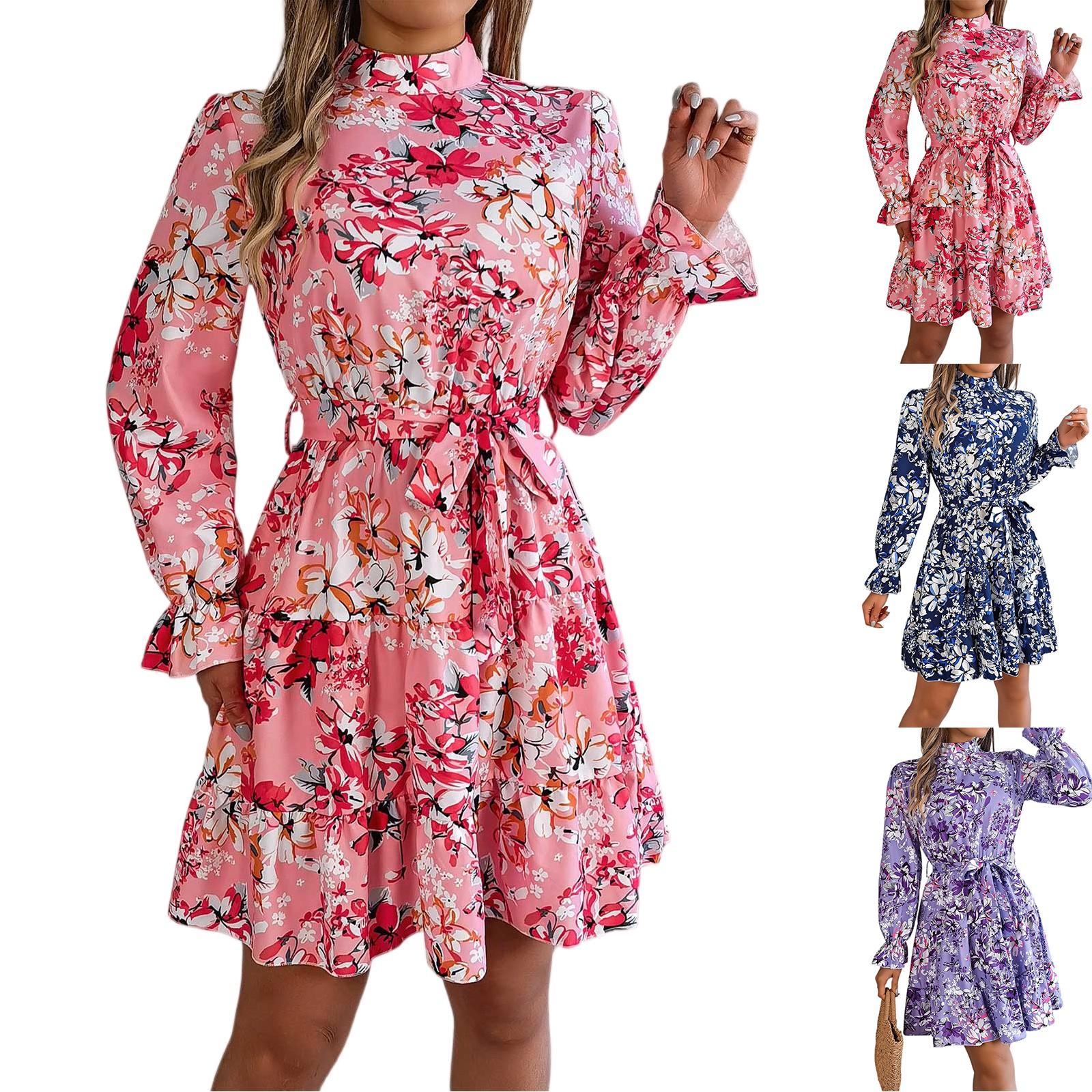 Women s Casual Stand-up Collar Flower Waist Long Sleeve Ruffled A-line Dress XL рожевий
Women s Casual Stand-up Collar Flower Waist Long Sleeve Ruffled A-line Dress XL рожевий
