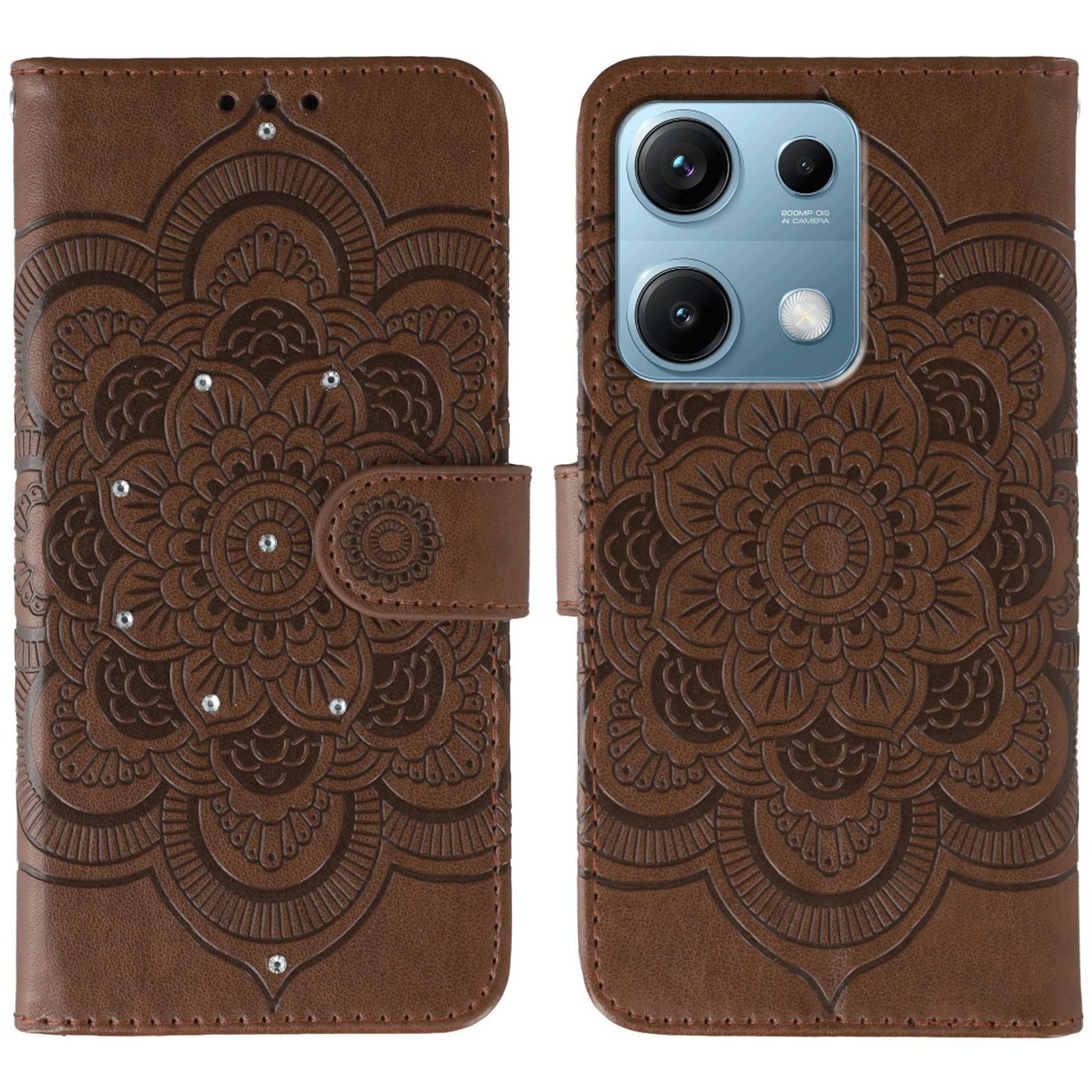 Phone Case For Xiaomi Redmi Note 13 Pro 4G/Note 14S 4G/Poco M6 Pro 4G,Rhinestone Decor Leather Mandala Imprinted Cover with Wrist Strap Brown
Phone Case For Xiaomi Redmi Note 13 Pro 4G/Note 14S 4G/Poco M6 Pro 4G,Rhinestone Decor Leather Mandala Imprinted Cover with Wrist Strap Brown