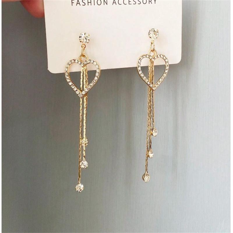 Pink Heart Shaped Zircon Long Tassel Gold Color Earrings For Women Elegant Exquisite Temperament Ladies Wedding Party Zircon
Pink Heart Shaped Zircon Long Tassel Gold Color Earrings For Women Elegant Exquisite Temperament Ladies Wedding Party Zircon