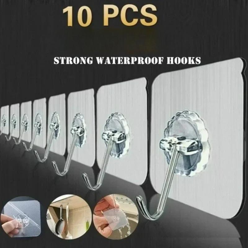 10Pcs Bathroom Transparent Wall Hooks Waterproof Oilproof Self Adhesive Hooks Reusable Seamless Hanging Hook Kitchen Hook 10pcs
10Pcs Bathroom Transparent Wall Hooks Waterproof Oilproof Self Adhesive Hooks Reusable Seamless Hanging Hook Kitchen Hook 10pcs
