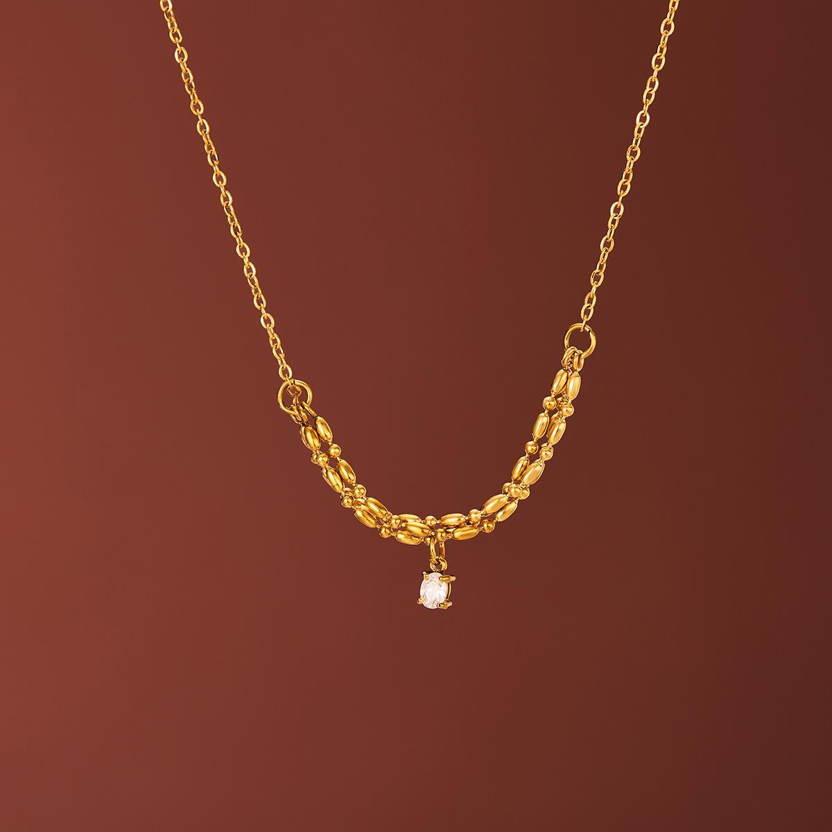 Luxury Zircon Pendant Necklace Women Fashion Stainless Steel Gold Color Clavicle Chain Fashion Minimalist Jewley Gift 45-50 cm
Luxury Zircon Pendant Necklace Women Fashion Stainless Steel Gold Color Clavicle Chain Fashion Minimalist Jewley Gift 45-50 cm