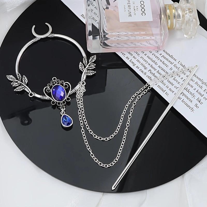 Viking Witch Jewel Leaf Crystal Hairpin Fairy Retro Hair Accessories синій
Viking Witch Jewel Leaf Crystal Hairpin Fairy Retro Hair Accessories синій