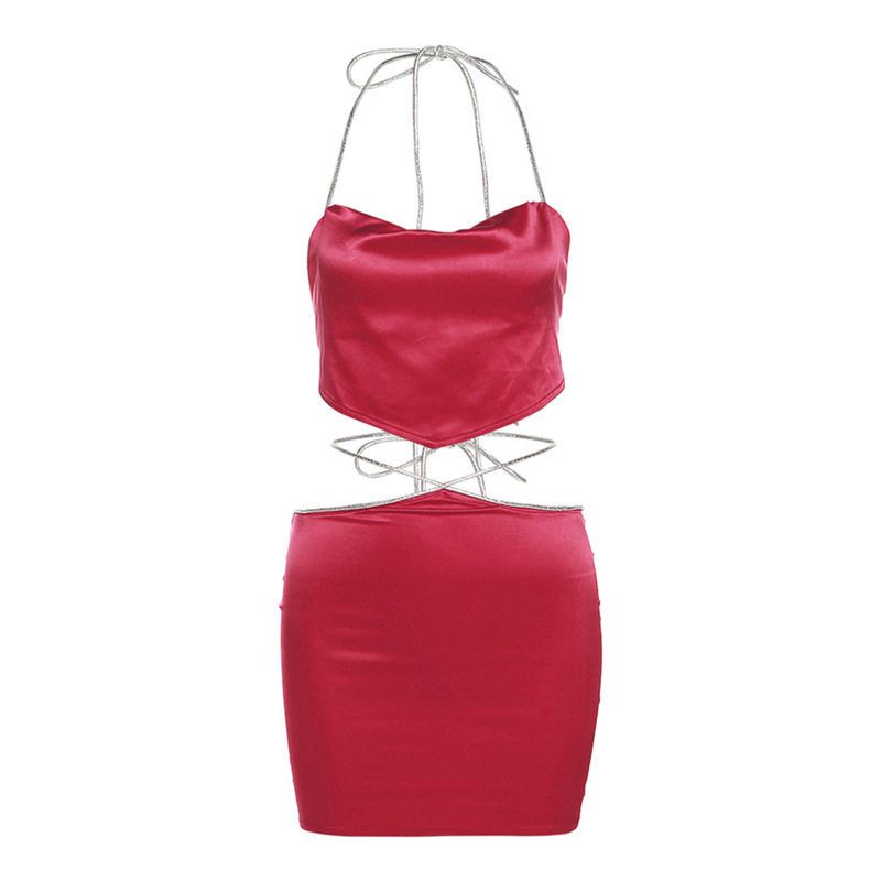 European and American 2023 Spring New Women s Fashion Halter Neck Backless Slim Fit Tank Top High-Waisted Sexy Bodycon Skirt Set Red L
European and American 2023 Spring New Women s Fashion Halter Neck Backless Slim Fit Tank Top High-Waisted Sexy Bodycon Skirt Set Red L